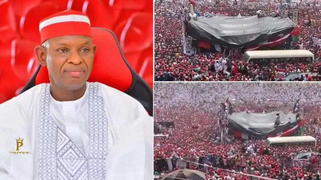 Podium collapses during swearing-in of new Kano Gov