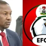 Former AGF Abubakar Malami arriving at the Federal High Court, Abuja, for his arraignment on money laundering charges