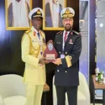 Vice Admiral Idi Abbas inspecting Nigerian Navy warships at DIMDEX 2026 in Qatar